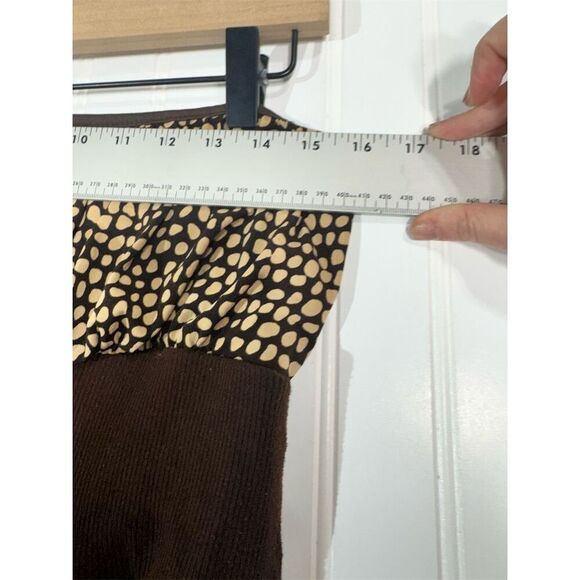 Y2K Self Esteem Strapless Babydoll Brown Polka Dot Empire Waist Tube Top M - Picture 3 of 9